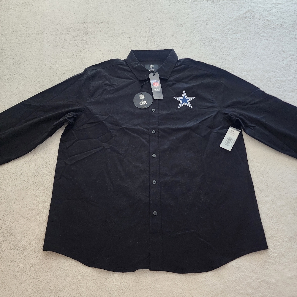 Dallas Cowboys x Darius Rucker Twill L/S Button-Up Shirt, Men XL, NWT - Black - Picture 10 of 11